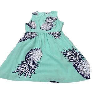 Crown and Ivy Mint/White Sleeveless Pineapple Print